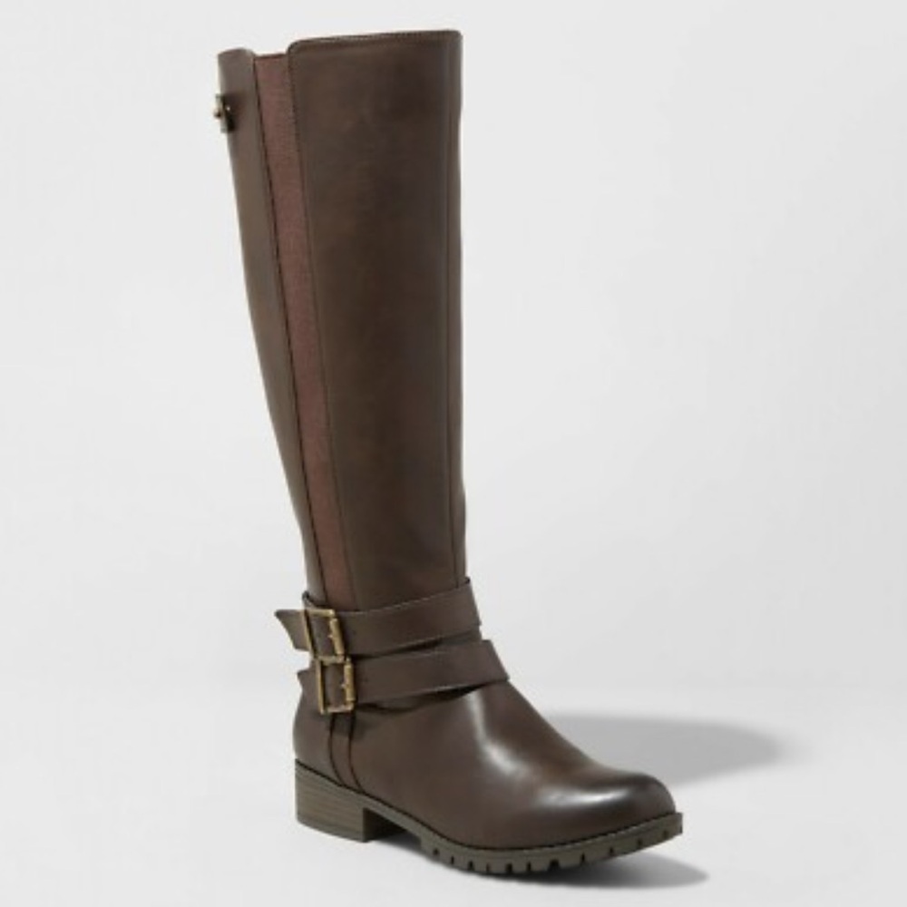 NWT Universal Thread Wide Calf Brown Chelsea Boots